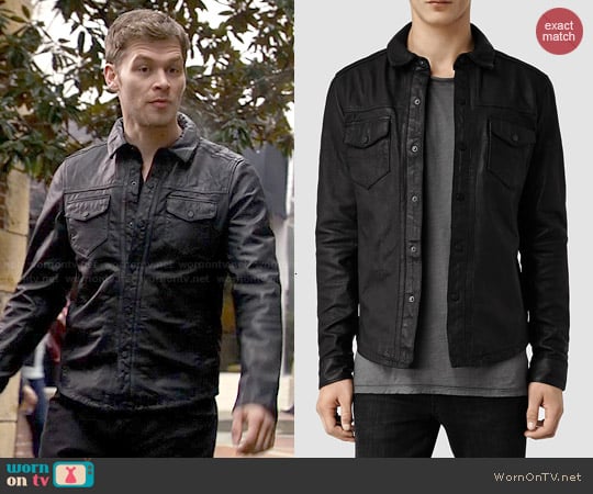 All Saints Alberton Leather Shirt worn by Klaus Mikaelson (Joseph Morgan) on The Originals