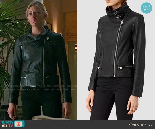 All Saints Bales Leather Jacket worn by Josslyn Carver (Jes Macallan) on Mistresses