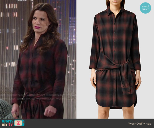 All Saints  Cannan Check Dress worn by Chelsea Lawson (Melissa Claire Egan) on The Young and the Restless