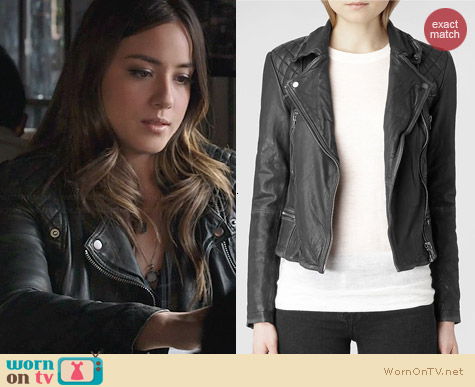 All Saints Cargo Leather Biker Jacket worn by Chloe Bennett on Agents of SHIELD