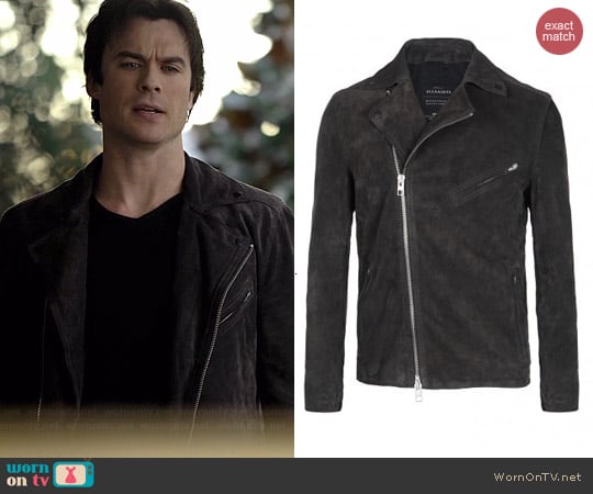 All Saints Crawley Leather Biker Jacket worn by Ian Somerhalder on The Vampire Diaries