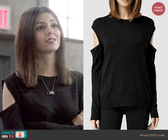 All Saints Elion Sweater in Cinder Marl worn by Lindy Sampson (Victoria Justice) on Eye Candy