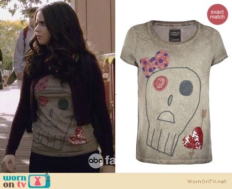 All Saints Embellished Valentine Tee worn by Vanessa Marano on Switched at Birth