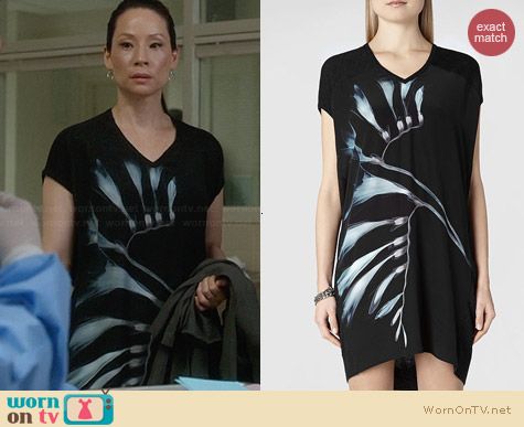 All Saints Emi Fressia Dress worn by Lucy Liu on Elementary