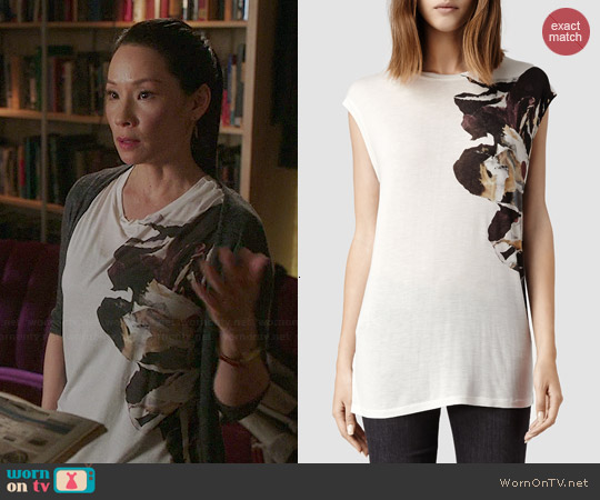 All Saints Flume T-shirt worn by Joan Watson (Lucy Liu) on Elementary