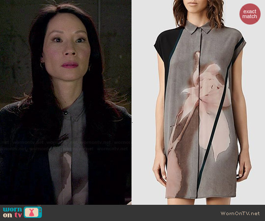 All Saints Giovia Disperse Shirt Dress worn by Joan Watson on Elementary