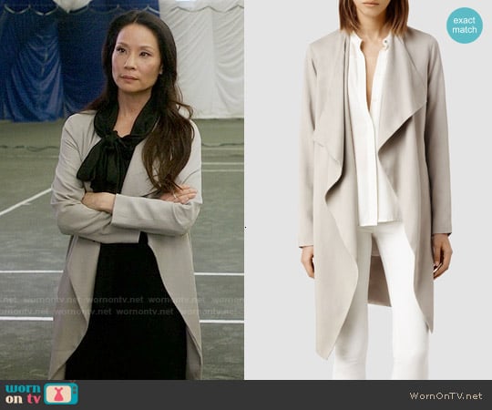 All Saints Hace Trench worn by Joan Watson (Lucy Liu) on Elementary