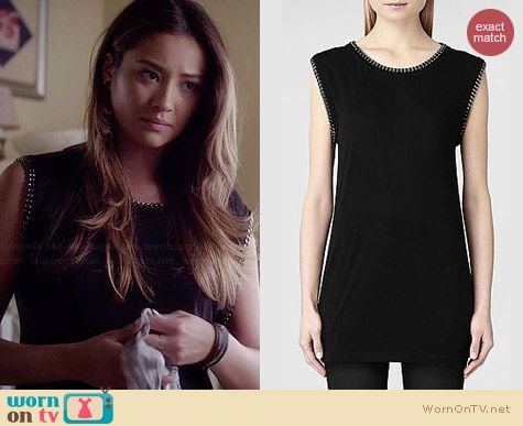 All Saints Ita Tee worn by Shay Mitchell on Pretty Little Liars