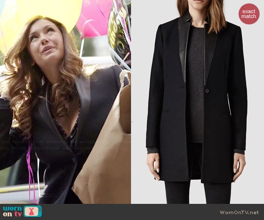 All Saints Lorie Coat worn by Nina Dobrev on The Vampire Diaries