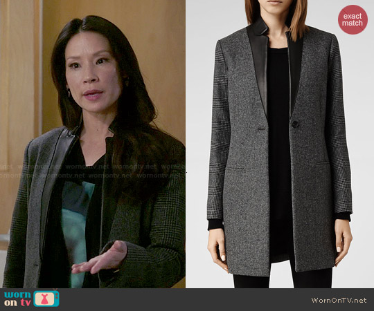 All Saints Lorie Tula Coat worn by Joan Watson (Lucy Liu) on Elementary