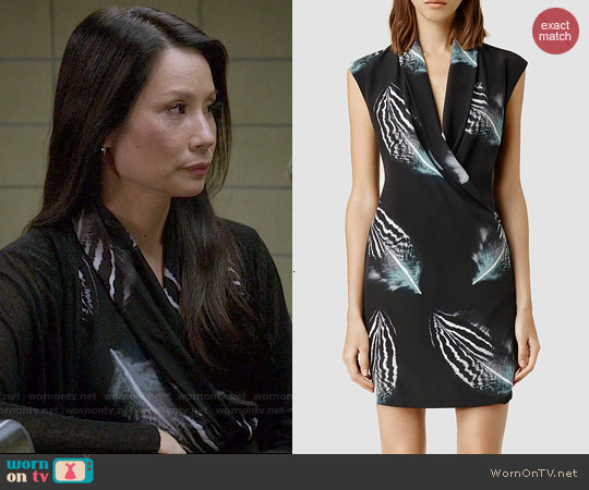 All Saints Nast Piuma Dress worn by Joan Watson (Lucy Liu) on Elementary