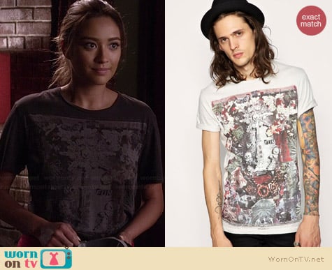 All Saints No Fun Tee worn by Shay Mitchell on PLL