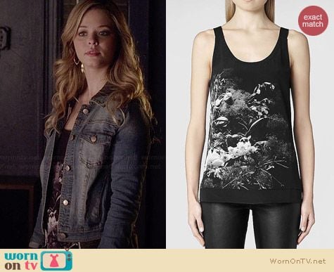 All Saints Quinta Flora Tank worn by Sasha Pieterse on PLL