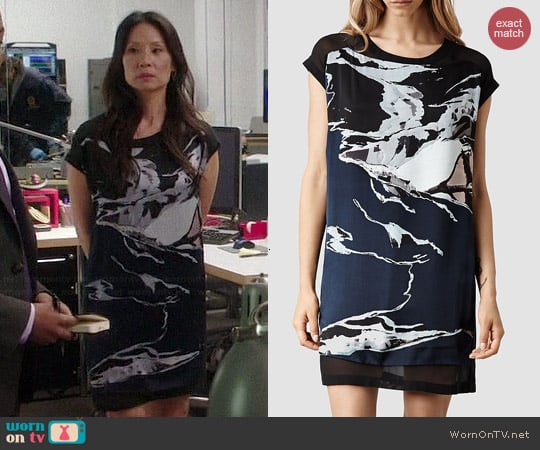 All Saints Reverso Rip It Up Dress worn by Lucy Liu on Elementary