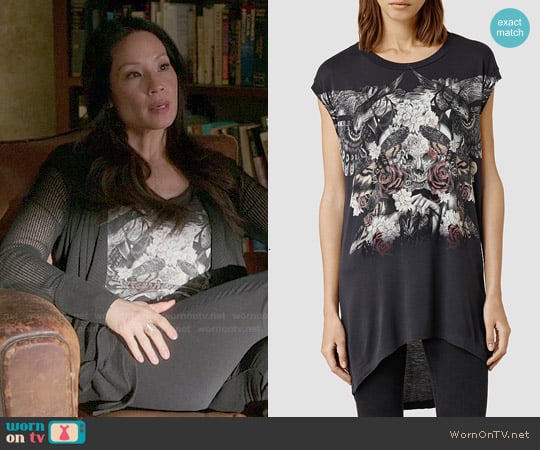 All Saints Styx Step Tee worn by Joan Watson (Lucy Liu) on Elementary