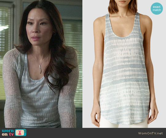 All Saints Tigris Edge Vest worn by Joan Watson (Lucy Liu) on Elementary