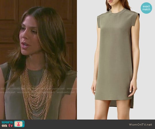 WornOnTV Abigail s army green shift dress on Days of our Lives Kate Mansi Clothes and Wardrobe from TV