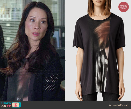 All Saints Woosh T-shirt worn by Joan Watson (Lucy Liu) on Elementary