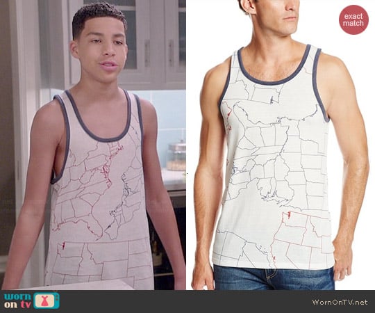 Alternative Apparel Lincoln Map Tank worn by Andre Johnson Jr (Marcus Scribner) on Black-ish