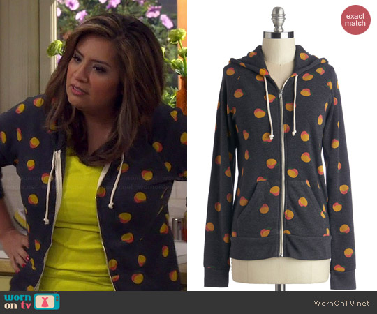 Alternative Peach Print Hoodie worn by Cristela Alonzo on Cristela