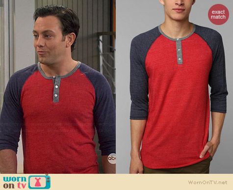 Alternative Two Tone Henley worn by Jonathan Sadowski on Young & Hungry