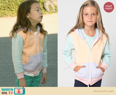 American Apparel Color Block Kids Hoodie worn by Aubrey Anderson Emmons on Modern Family