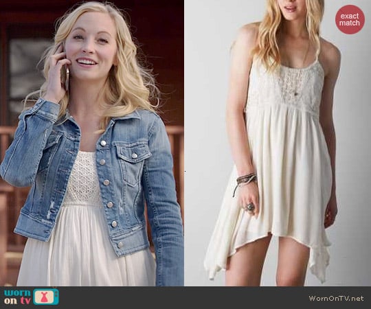 American Eagle Crocheted Babydoll Dress worn by Candice Accola on The Vampire Diaries