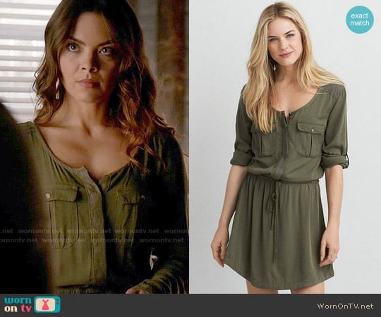 American Eagle Military Shirtdress worn by Nora (Scarlett Byrne) on The Vampire Diaries