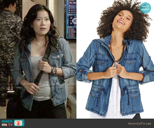 American Rag Denim Anorak Jacket worn by Happy Quinn (Jadyn Wong) on Scorpion