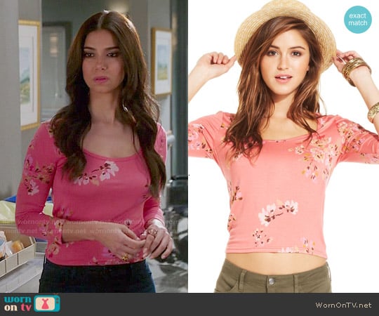 American Rag Floral Print Top worn by Carmen Luna (Roselyn Sanchez) on Devious Maids