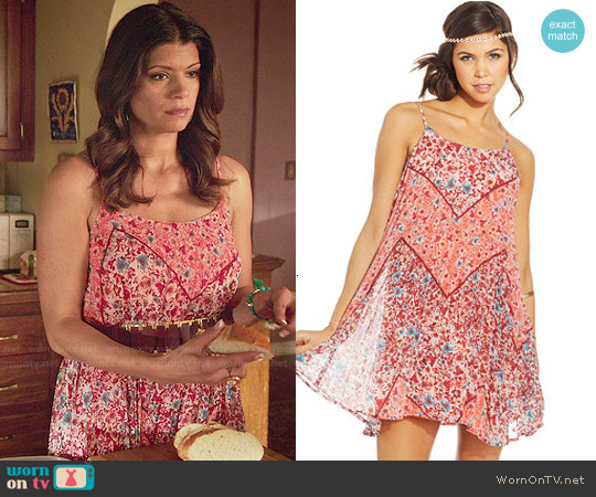 American Rag Floral-Print Trapeze Dress worn by Xiomara Villanueva (Andrea Navedo) on Jane the Virgin