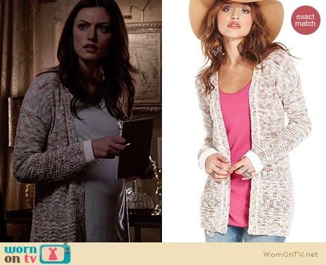 American Rag Marled Cardigan worn by Phoebe Tonkin on The Originals