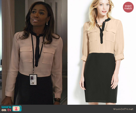 Ann Taylor Colorblock Shirtdress worn by Patina Miller on Madam Secretary