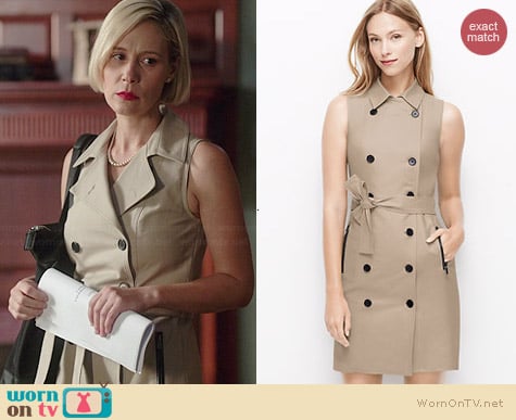 Ann Taylor Trench Dress worn by Liza Weil on HTGAWM