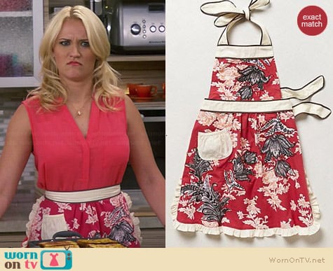 Anthropologie 3-D Toile Apron worn by Emily Osment on Young and Hungry