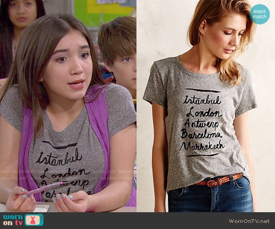 Anthropologie Afternoon Abroad Tee worn by Riley Matthews (Rowan Blanchard) on Girl Meets World