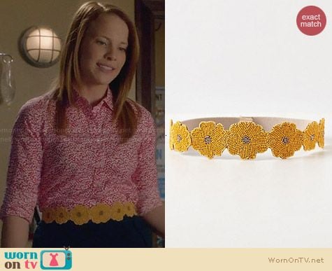 Anthropologie Beaded Daisy Belt worn by Katie Leclerc on Switched at Birth