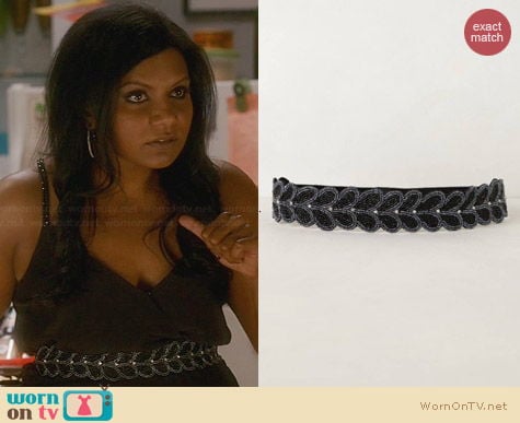 Anthropologie Beaded Valley Belt worn by Mindy Kaling on The Mindy Project