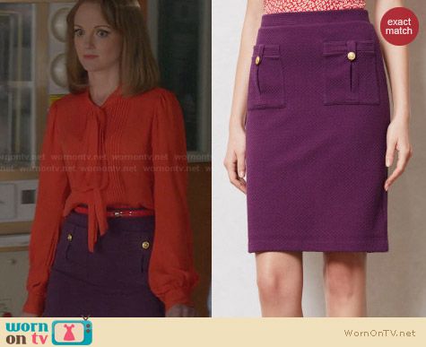 Anthrpologie Bobby Pencil Skirt worn by Jayma Mays on Glee