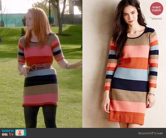 Anthropologie Colorstack Sweater Dress worn by Katie Leclerc on Switched at Birth