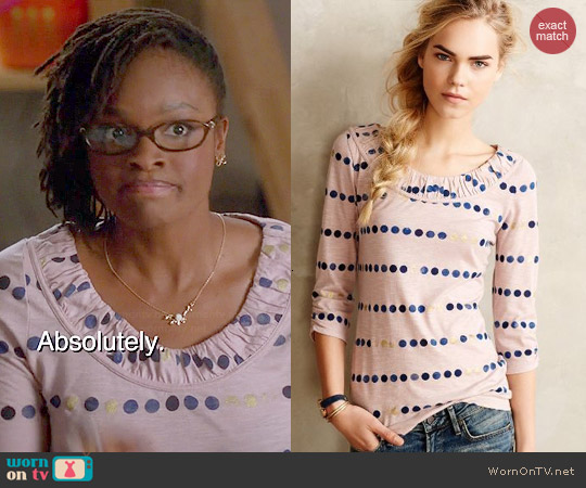 Anthropologie Pink Creature Comforts Tee worn by Iris Watkins (Sharon Pierre-Louis) on Switched at Birth