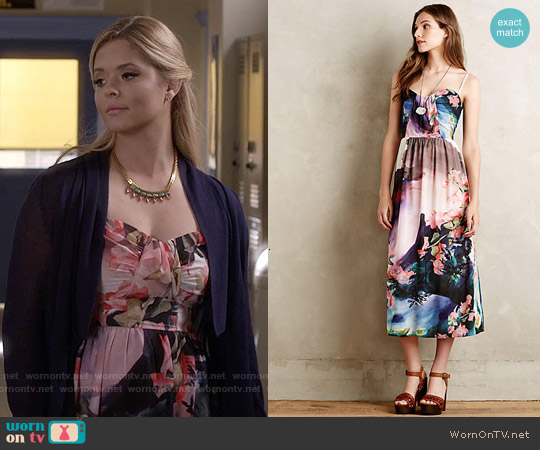 Anthropologie Daybreak Midi Dress worn by Alison DiLaurentis (Sasha Pieterse) on Pretty Little Liars