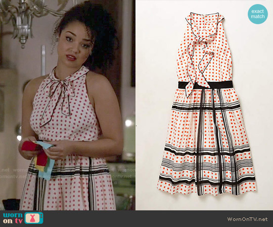 Anthropologie Dotted Dress worn by Beth (Aisha Dee) on Chasing Life