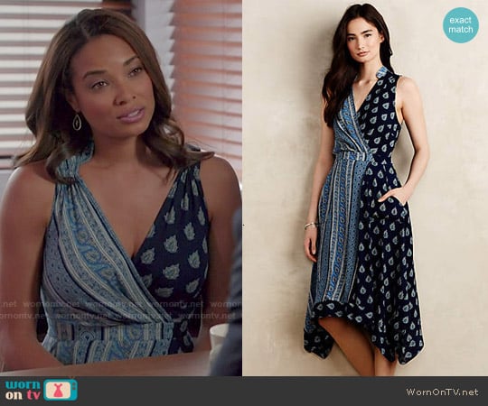 Anthropologie Eclipsed Wrap Dress worn by April Malloy (Rochelle Aytes) on Mistresses