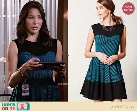 Anthropologie Stripe Swing Dress worn by Michaela Conlin on Bones