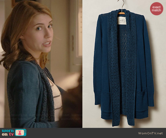 Anthropologie Evenie Chenille Cardigan worn by Wallis Currie-Wood on Madam Secretary