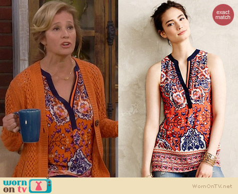 Anthropologie Finn Tank worn by Nancy Travis on Last Man Standing