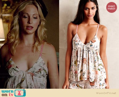 Anthropologie Flora & Fauna Tank worn by Candice Accola on The Vampire Diaries