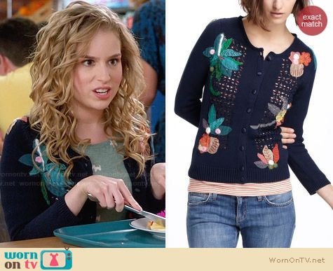 Anthropologie Floriography Cardigan worn by Allie Grant on Suburgatory