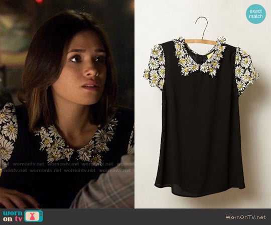 Anthropologie Fluttered Daisy Top worn by Heather Chandler (Nicole Gale Anderson) on Beauty and the Beast